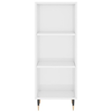 vidaXL Ντουλάπι Γυαλ. Λευκό 34,5x34x180cm από Επεξεργασμένο Ξύλο 1 τεμ.