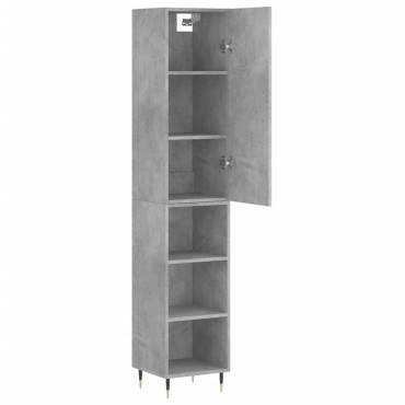 vidaXL Ντουλάπι Γκρι Σκυροδέματος 34,5x34x180cm Επεξεργασμένο Ξύλο 1 τεμ.