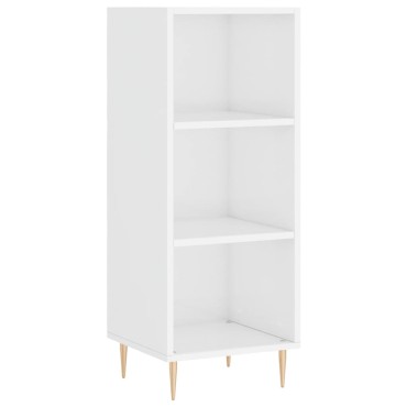 vidaXL Ντουλάπι Γυαλ. Λευκό 34,5x34x180cm από Επεξεργασμένο Ξύλο 1 τεμ.