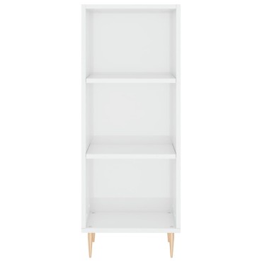 vidaXL Ντουλάπι Γυαλ. Λευκό 34,5x34x180cm από Επεξεργασμένο Ξύλο 1 τεμ.