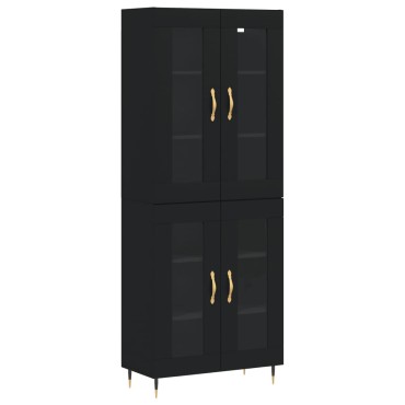 vidaXL Ντουλάπι Μαύρο 69,5x34x180cm από Επεξεργασμένο Ξύλο 1 τεμ.