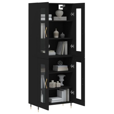vidaXL Ντουλάπι Μαύρο 69,5x34x180cm από Επεξεργασμένο Ξύλο 1 τεμ.