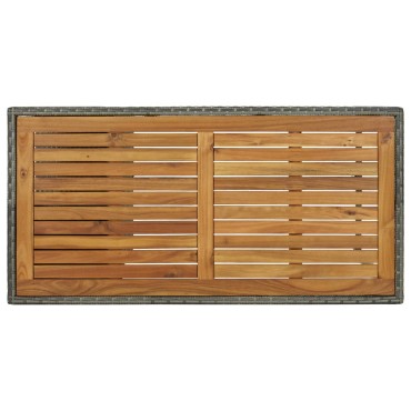vidaXL Τραπέζι Μπαρ με Ράφια Γκρι 120x60x110cm από Συνθετικό Ρατάν 1 τεμ.
