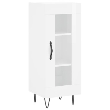 vidaXL Ντουλάπι Γυαλ. Λευκό 34,5x34x180cm από Επεξεργασμένο Ξύλο 1 τεμ.