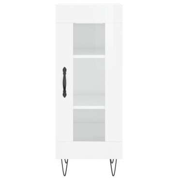 vidaXL Ντουλάπι Γυαλ. Λευκό 34,5x34x180cm από Επεξεργασμένο Ξύλο 1 τεμ.