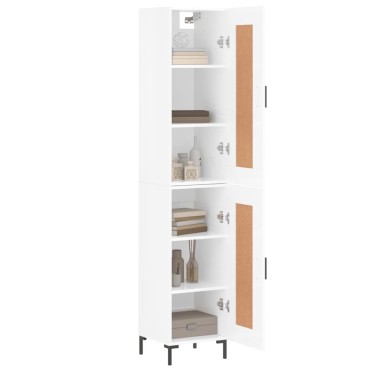 vidaXL Ντουλάπι Γυαλ. Λευκό 34,5x34x180cm από Επεξεργασμένο Ξύλο 1 τεμ.