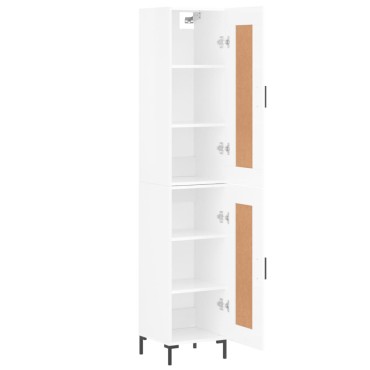 vidaXL Ντουλάπι Γυαλ. Λευκό 34,5x34x180cm από Επεξεργασμένο Ξύλο 1 τεμ.