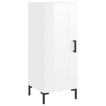 vidaXL Ντουλάπι Γυαλ. Λευκό 34,5x34x180cm από Επεξεργασμένο Ξύλο 1 τεμ.