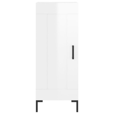 vidaXL Ντουλάπι Γυαλ. Λευκό 34,5x34x180cm από Επεξεργασμένο Ξύλο 1 τεμ.