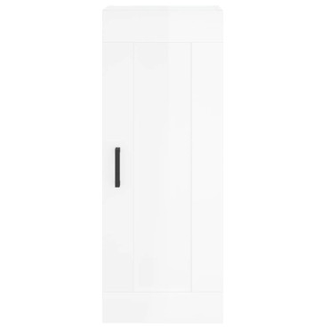 vidaXL Ντουλάπι Γυαλ. Λευκό 34,5x34x180cm από Επεξεργασμένο Ξύλο 1 τεμ.