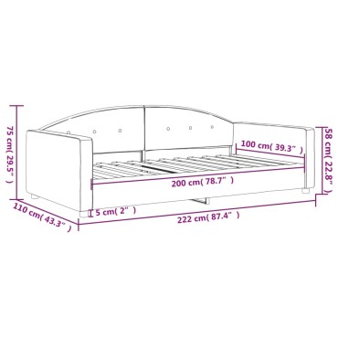 vidaXL Καναπές Κρεβάτι Μπλε 100 x 200 εκ. Βελούδινος