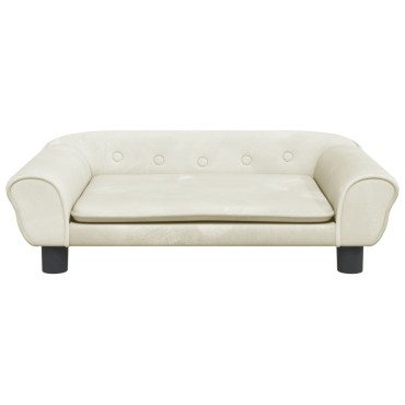 vidaXL Κρεβάτι Σκύλου Κρεμ 70 x 48 x 22 εκ. Βελούδινο