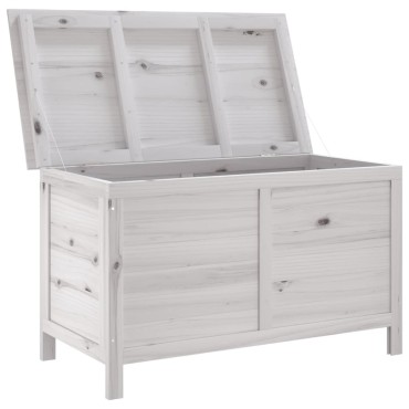 vidaXL Μπαούλο Αποθ. Κήπου Λευκό 99x49,5x58,5cm Μασίφ Ξύλο Ελάτης 1 τεμ.