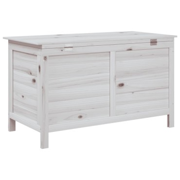 vidaXL Μπαούλο Αποθ. Κήπου Λευκό 99x49,5x58,5cm Μασίφ Ξύλο Ελάτης 1 τεμ.