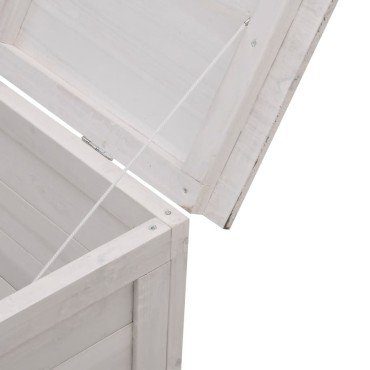 vidaXL Μπαούλο Αποθ. Κήπου Λευκό 99x49,5x58,5cm Μασίφ Ξύλο Ελάτης 1 τεμ.