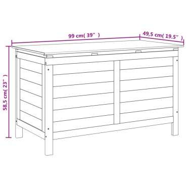 vidaXL Μπαούλο Αποθ. Κήπου Λευκό 99x49,5x58,5cm Μασίφ Ξύλο Ελάτης 1 τεμ.