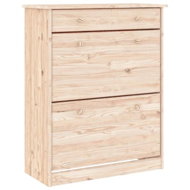 vidaXL Παπουτσοθήκη ALTA 77x35x96cm από Μασίφ Ξύλο Πεύκου