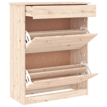 vidaXL Παπουτσοθήκη ALTA 77x35x96cm από Μασίφ Ξύλο Πεύκου