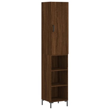 vidaXL Ντουλάπι Καφέ Δρυς 34,5x34x180cm από Επεξεργασμένο Ξύλο 1 τεμ.
