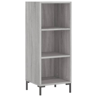 vidaXL Μπουφές Sonoma Γκρι 34,5x34x180cm από Επεξεργασμένο Ξύλο 1 τεμ.