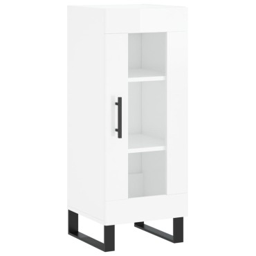 vidaXL Ντουλάπι Γυαλ. Λευκό 34,5x34x180cm από Επεξεργασμένο Ξύλο 1 τεμ.