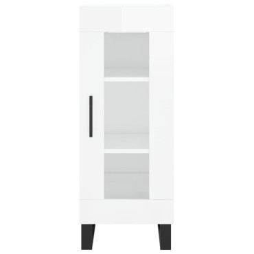 vidaXL Ντουλάπι Γυαλ. Λευκό 34,5x34x180cm από Επεξεργασμένο Ξύλο 1 τεμ.