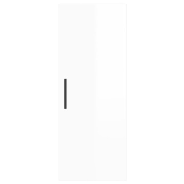 vidaXL Ντουλάπι Γυαλ. Λευκό 34,5x34x180cm από Επεξεργασμένο Ξύλο 1 τεμ.