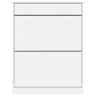 vidaXL Παπουτσοθήκη ALTA Λευκή 77x35x96cm από Μασίφ Ξύλο Πεύκου