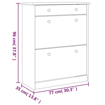 vidaXL Παπουτσοθήκη ALTA Λευκή 77x35x96cm από Μασίφ Ξύλο Πεύκου