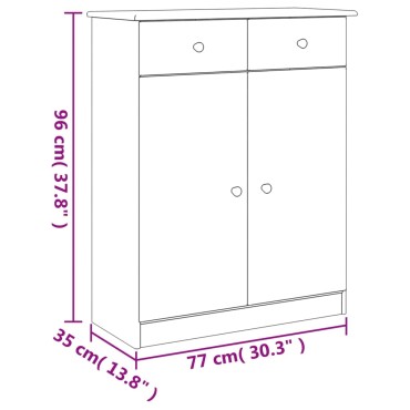 vidaXL Παπουτσοθήκη ALTA Λευκή 77x35x96cm από Μασίφ Ξύλο Πεύκου