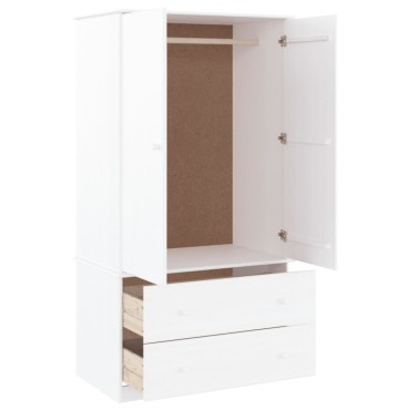 vidaXL Ντουλάπα ALTA Λευκή 90x55x170cm από Μασίφ Ξύλο Πεύκου 1 τεμ.