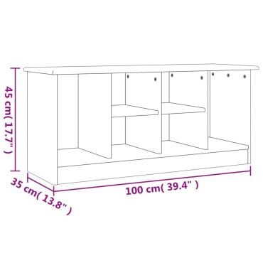 vidaXL Παπουτσοθήκη ALTA 100x35x45cm από Μασίφ Ξύλο Πεύκου 1 τεμ.