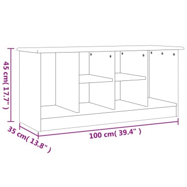 vidaXL Παπουτσοθήκη ALTA 100x35x45cm από Μασίφ Ξύλο Πεύκου 1 τεμ.