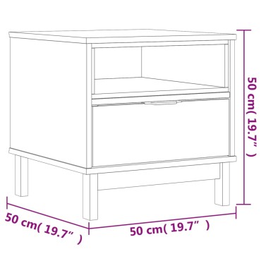 vidaXL Τραπεζάκι Βοηθητικό FLAM 50x50x50cm από Μασίφ Ξύλο Πεύκου 1 τεμ.