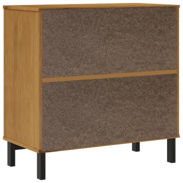 vidaXL Μπουφές FLAM 80x40x80cm από Μασίφ Ξύλο Πεύκο με Γυάλινη Πόρτα 1 τεμ.