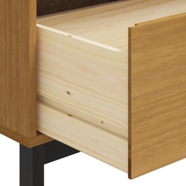 vidaXL Μπουφές FLAM 80x40x80cm από Μασίφ Ξύλο Πεύκο με Γυάλινη Πόρτα 1 τεμ.