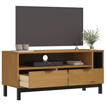 vidaXL Έπιπλο Τηλεόρασης FLAM 110x40x50cm από Μασίφ Ξύλο Πεύκου