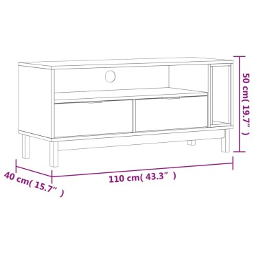 vidaXL Έπιπλο Τηλεόρασης FLAM 110x40x50cm από Μασίφ Ξύλο Πεύκου