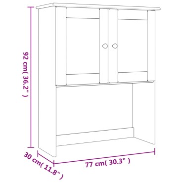 vidaXL Πάνω Ντουλάπι-Βιτρίνα ALTA 77x30x92cm από Μασίφ Ξύλο Πεύκου 1 τεμ.