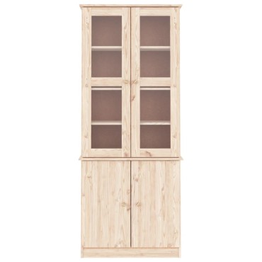 vidaXL Βιτρίνα Γυάλινη ALTA 77x35x186,5cm από Μασίφ Ξύλο Πεύκου 1 τεμ.