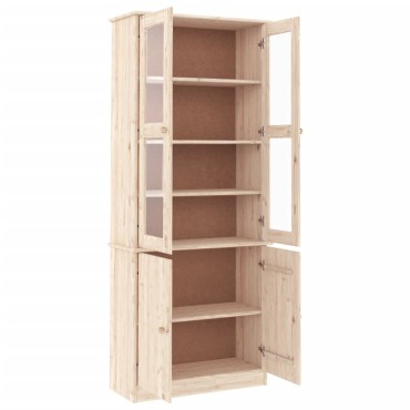 vidaXL Βιτρίνα Γυάλινη ALTA 77x35x186,5cm από Μασίφ Ξύλο Πεύκου 1 τεμ.