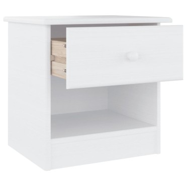 vidaXL Κομοδίνο ALTA Λευκό 41x35x41cm από Μασίφ Ξύλο Πεύκου 1 τεμ.