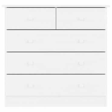 vidaXL Συρταριέρα ALTA Λευκή 77x35x73cm από Μασίφ Ξύλο Πεύκου 1 τεμ.