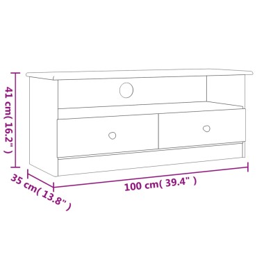 vidaXL Έπιπλο Τηλεόρασης Συρτάρια ALTA 100x35x41cm Μασίφ Ξύλο Πεύκου
