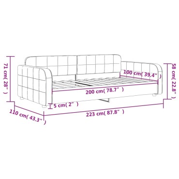 vidaXL Καναπές Κρεβάτι Ροζ 100 x 200 εκ. Βελούδινος