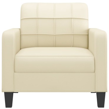 vidaXL Πολυθρόνα Κρεμ Συνθετικό δέρμα 78x77x80cm 1 τεμ. Γωνιακός