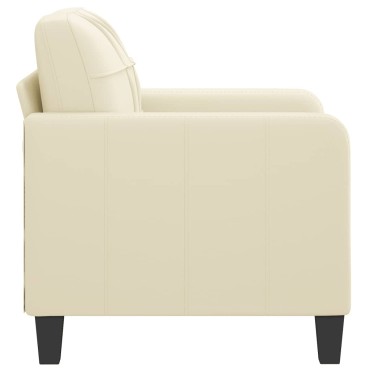 vidaXL Πολυθρόνα Κρεμ Συνθετικό δέρμα 78x77x80cm 1 τεμ. Γωνιακός