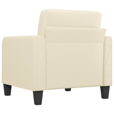 vidaXL Πολυθρόνα Κρεμ Συνθετικό δέρμα 78x77x80cm 1 τεμ. Γωνιακός