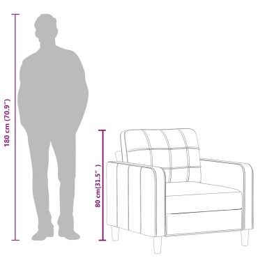 vidaXL Πολυθρόνα Μαύρη από Συνθετικό Δέρμα 78x77x80cm 1 τεμ. Γωνιακός