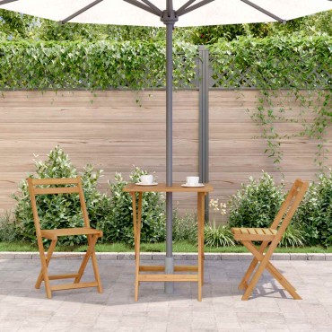 vidaXL Τραπέζι Κήπου Πτυσσόμενο 60x60x75cm από Μασίφ Ξύλο Ακακίας 1 τεμ.
